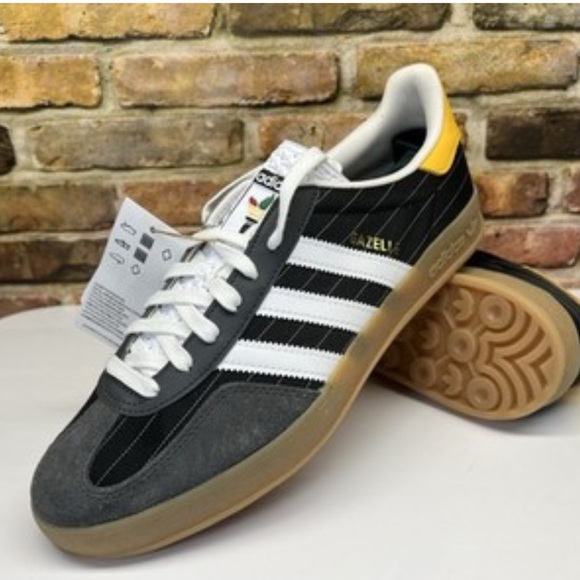 Adidas Gazelle Olympic Pack Size 8 Mens Black White Yellow Grey Gum Shoes